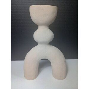 Bloomingville  Sculptural Arched stoneware, Ivory Vase